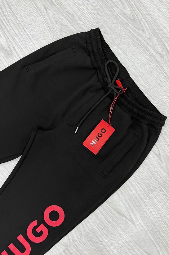 Чёрные спортивные штаны Hugo Boss Dutschi logo-print