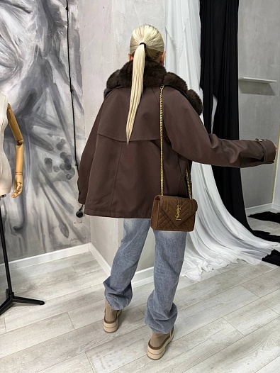 Женская парка с натуральным мехом Max Mara premium   