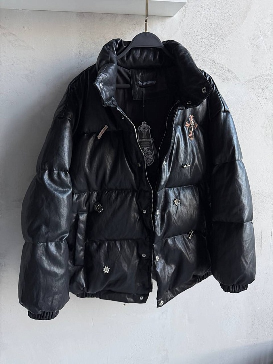 Женская чёрная куртка Chrome Hearts premium