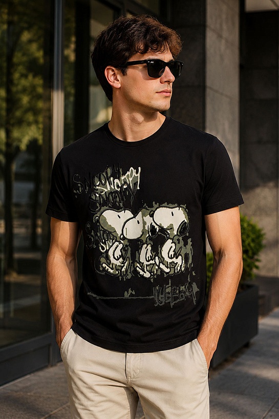 Мужская футболка Iceberg "Snoopy" - Black