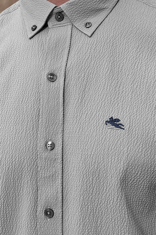 Мужская серая рубашка Etro Pegasus logo