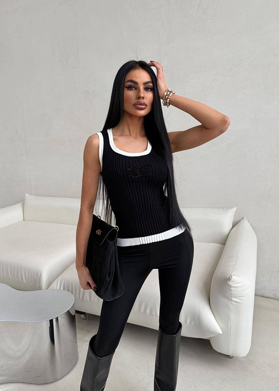 Женская майка Chanel premium - Black