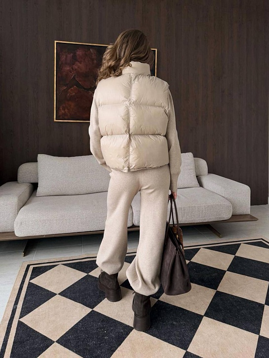 Женский костюм тройка на флисе Schiaparelli premium - Beige