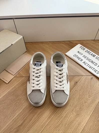 Женские кожаные кроссовки Golden Goose Super Star premium   