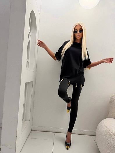 Женская базовая футболка Schiaparelli premium - Black   