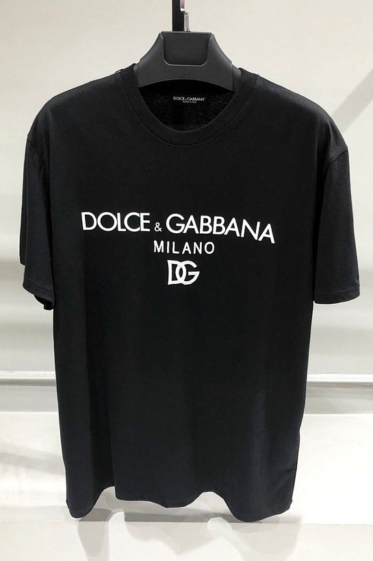 Чёрная футболка Dolce&Gabbana Milano logo-embroidered