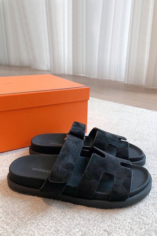 Женские сандалии Hermes Premium - Black