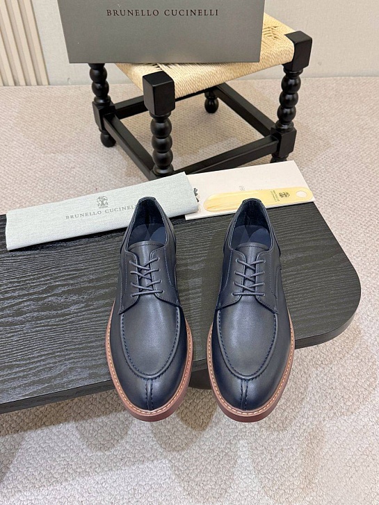 Кожаные ботинки Brunello Cucinelli derby - Navy