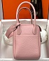 Женская кожаная сумка Hermes Lindy Premium 26x18x13 см - Pink