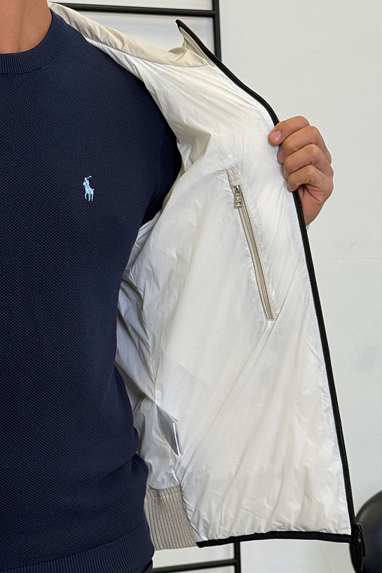 Мужская вязаная куртка Moncler logo-patch - Beige