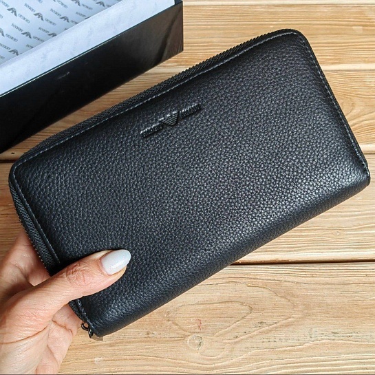 Мужская кожаная барсетка Emporio Armani 21x12 см