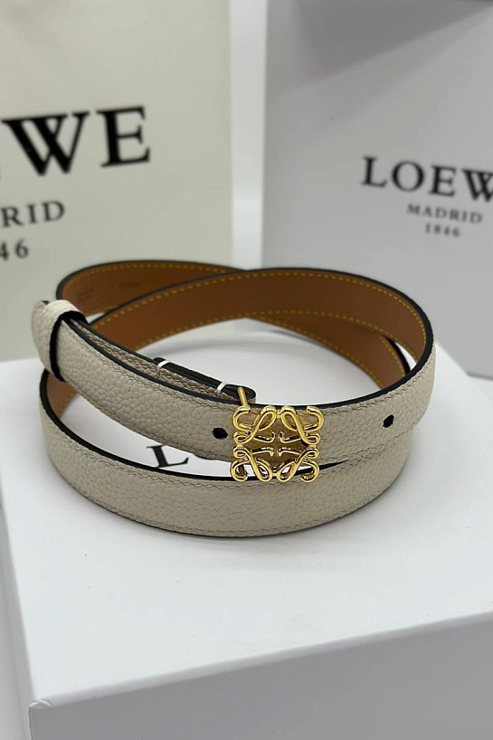 Женский кожаный ремень Loewe Anagram - ширина 2 см, длина 75 / 80 / 85 / 90 см (2 расцветки)