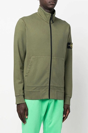 Кофта зелёного цвета Stone Island Zip-Up Compass-patch   