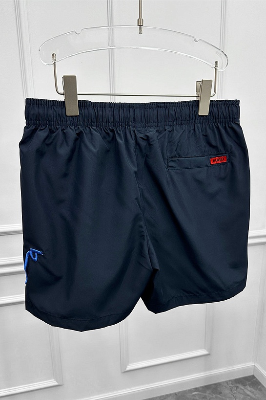 Мужские тёмно-синие шорты Hugo Boss Dugo logo-embroidered