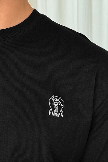 Мужская чёрная футболка Brunello Cucinelli   