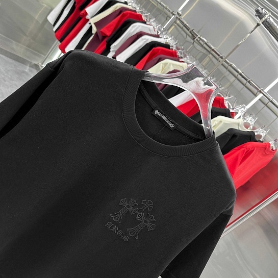 Чёрная оверсайз футболка Chrome Hearts Premium