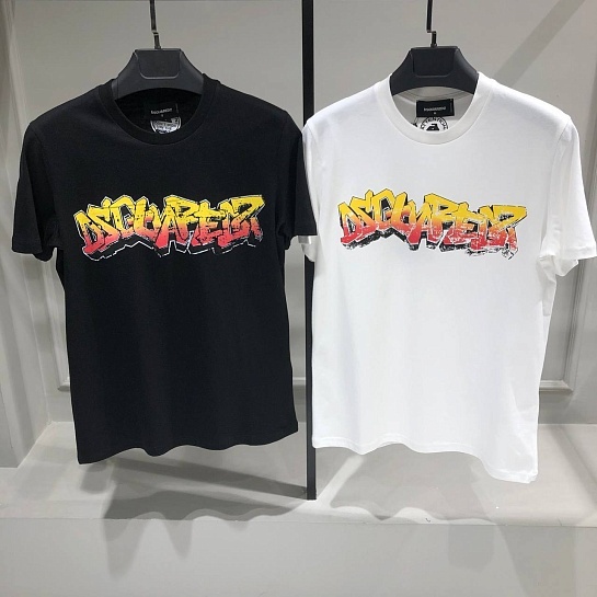 Мужская белая футболка Dsquared2 logo-print