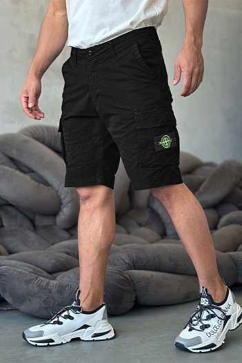 Чёрные шорты Stone Island cargo compass-patch   