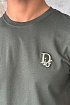 Тёмно-зелёная мужская футболка Dior embroidered logo