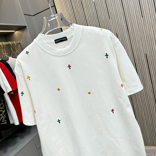 Белая оверсайз футболка Chrome Hearts Premium