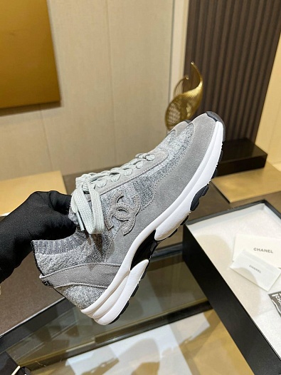 Женские кроссовки Chanel Premium - Grey   