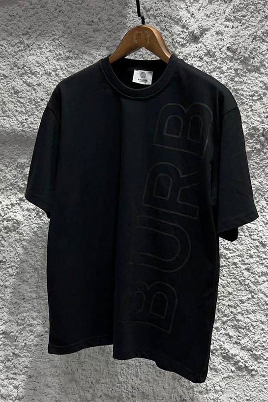 Чёрная оверсайз футболка Burberry logo-embossed