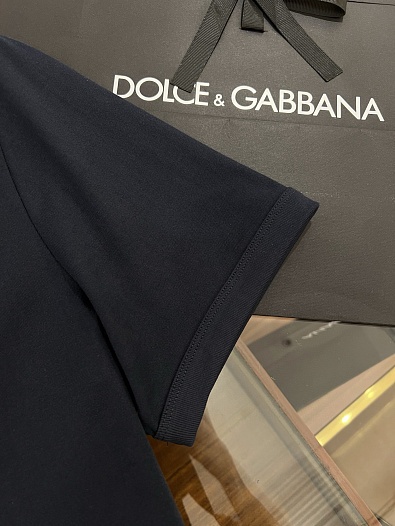 Мужская тёмно-синяя футболка Dolce & Gabbana Premium   