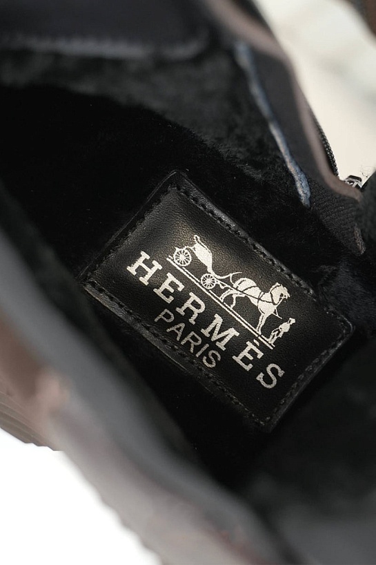Кроссовки с мехом Hermes Bouncing high-top - Brown