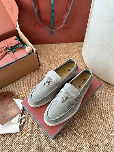 Женские замшевые лоферы Loro Piana Summer Charms Walk premium   