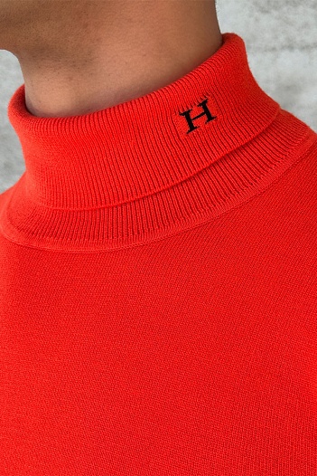 Мужская оранжевая водолазка Hermes Premium   