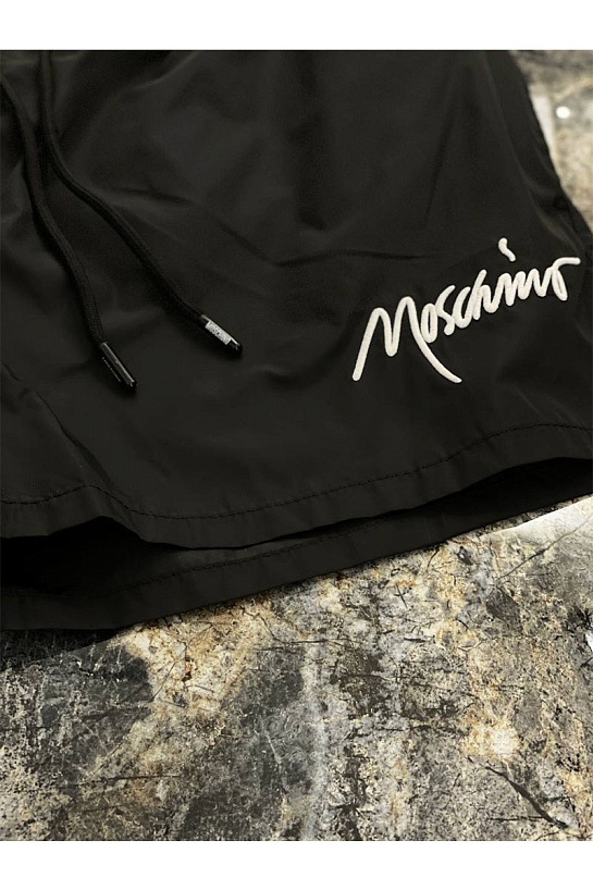 Чёрные шорты Moschino embroidered logo