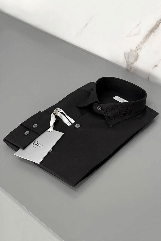 Классическая рубашка Dior embroidered logo - Black