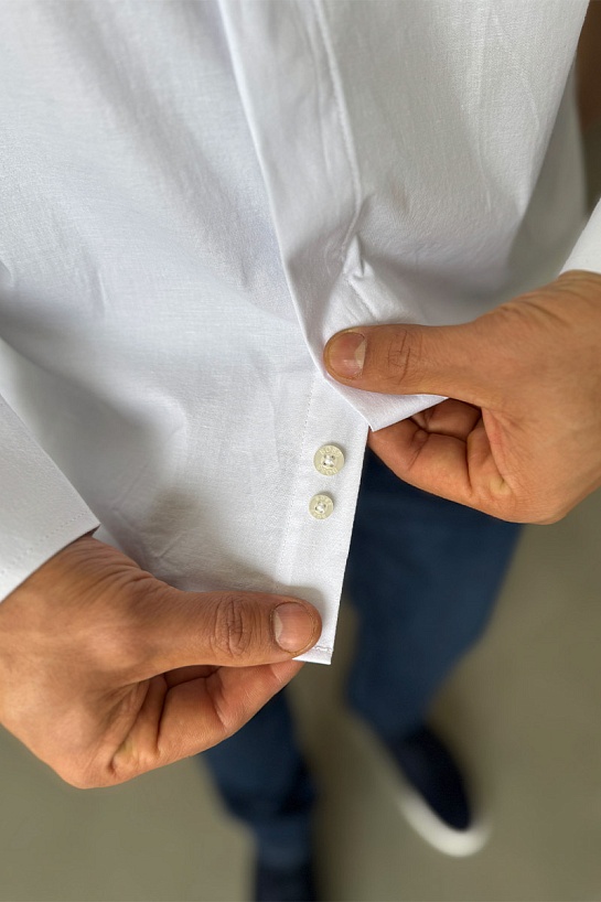 Мужская белая рубашка Hugo Boss logo-embroidered