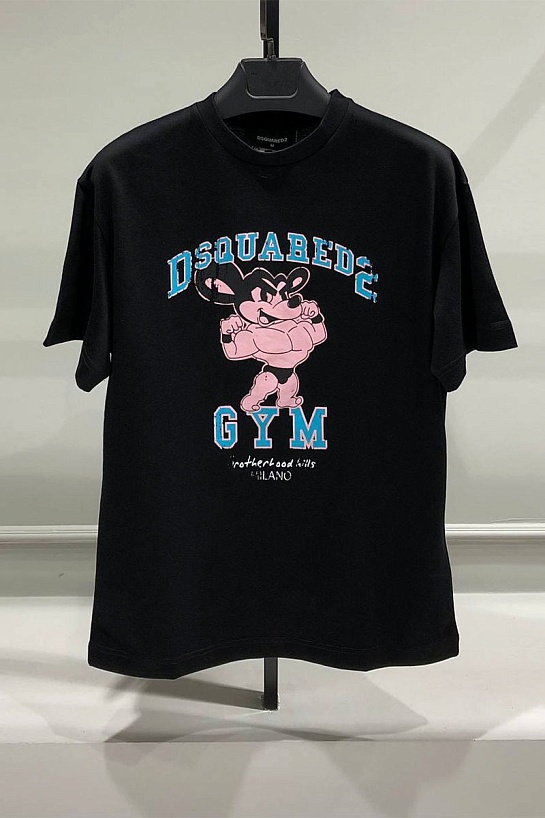 Мужская чёрная футболка Dsquared2 GYM
