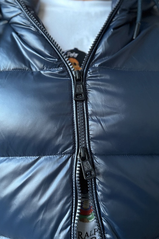 Мужской синий жилет Moncler Cardamine logo-patch