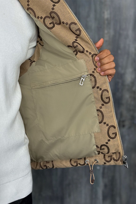 Мужской бежевый жилет Gucci GG Monogram