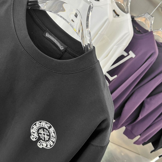 Чёрная оверсайз футболка Chrome Hearts Premium