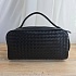 Кожаная барсетка Bottega Veneta Intrecciato 27x14 см - Black