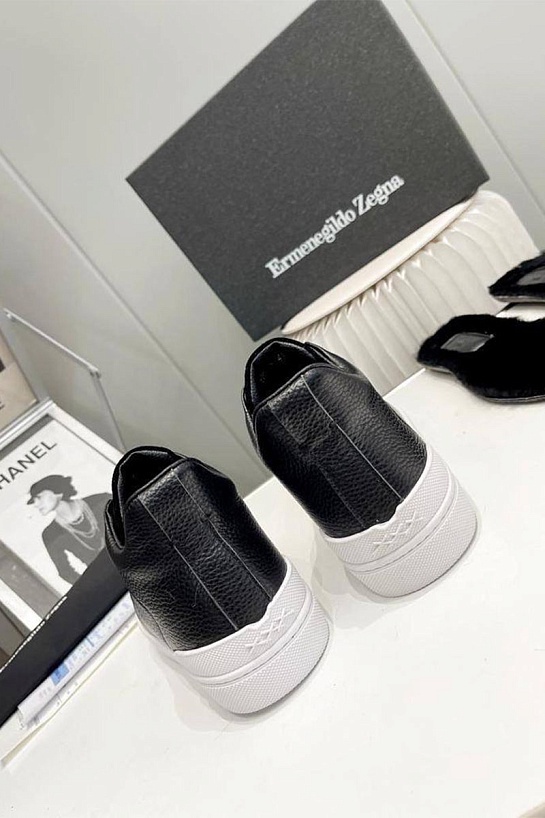 Кроссовки с мехом Ermenegildo Zegna Triple Stitch - Black