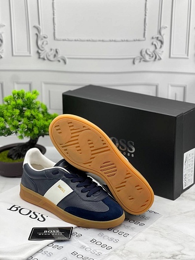 Кожаные кроссовки Hugo Boss Brandon Tenn - Navy   