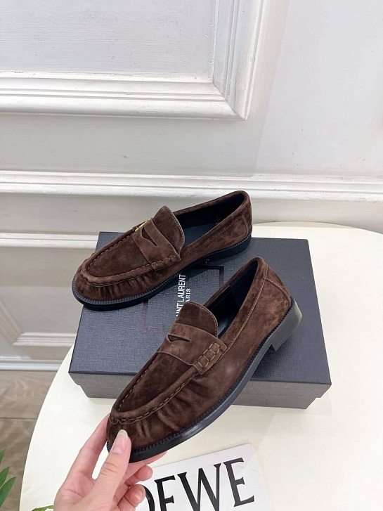 Женские замшевые лоферы Yves Saint Laurent premium