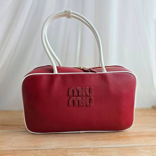 Кожаная сумка тоут MIU MIU Beau 36x21 см - Red   