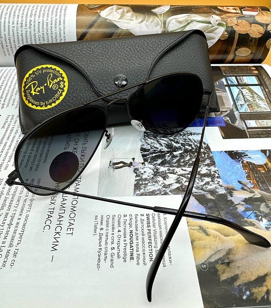 Солнцезащитные очки Ray-Ban Aviator Large Metal - Black