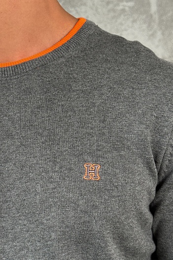 Мужской джемпер Hermes серого цвета   