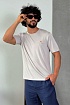 Мужская серая футболка Loro Piana logo-embroidered
