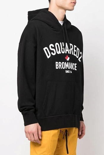 Чёрное мужское худи Dsquared2 Bromance logo-print   