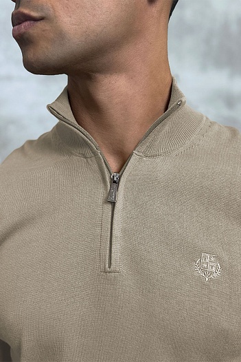 Мужская кофта Loro Piana zip neck - Beige   