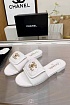 Женские кожаные шлёпанцы Chanel premium