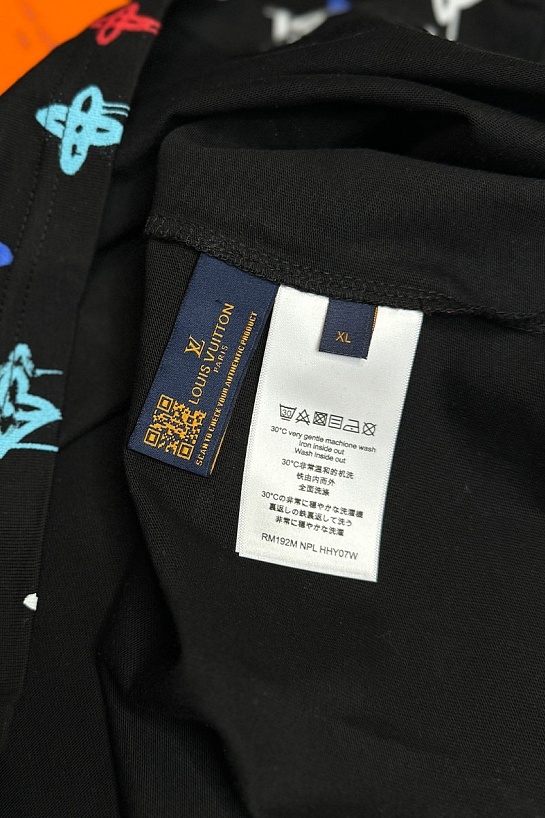 Мужская чёрная футболка Louis Vuitton Monogram All-over