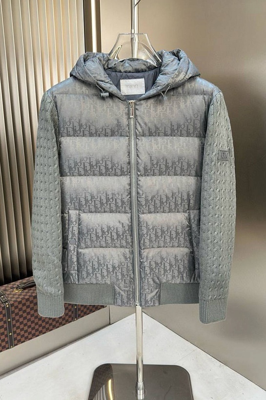 Вязаная куртка серого цвета Dior monogram